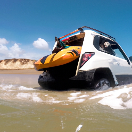 Carro é arrastado para dentro do oceano na Praia de Jericoacoara no